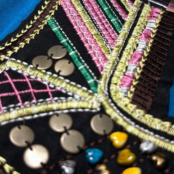 Fresh Brewed Blue Embellished Pleated Tank Top - Picture 5 of 9